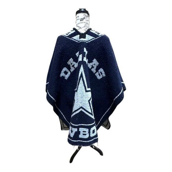 Dallas Cowboys Football NFL Team Poncho Sarape Jorongo Adult OS Cape Blanket - Picture 2 of 7